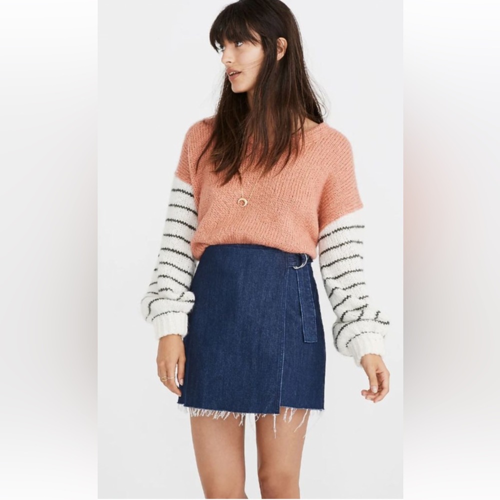 NWT Madewell denim wrap skirt size 10